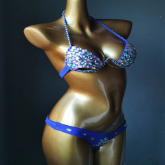 Shiny Crystal Bandage Hollow Out Bikini Carnival Clothes Supplier