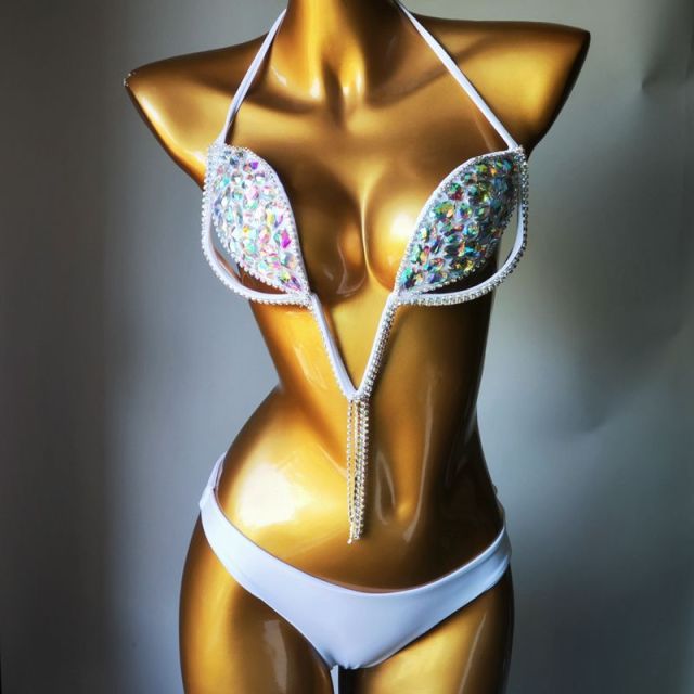Sexy Deep V Carnival Festival Outfits with Rhinestone Wholesale