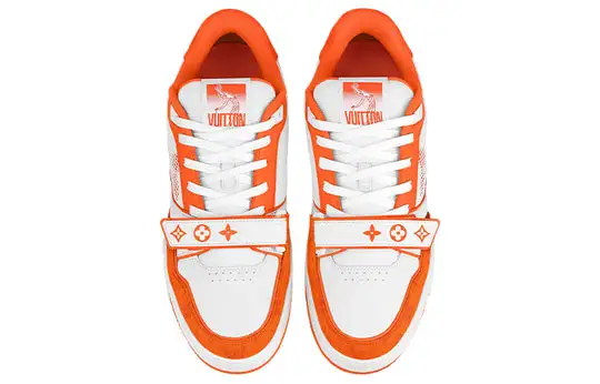 LOUIS VUITTON LV Trainer 'White Orange Velcro' 1A9ZBI