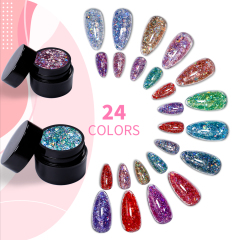 rainbow glitter gel