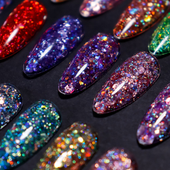 rainbow glitter gel
