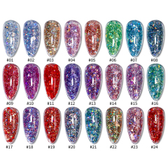 rainbow glitter gel