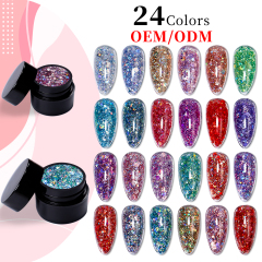 rainbow glitter gel