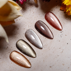 rainbow glitter glaze cat eye gel