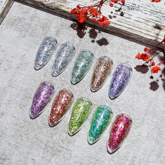 shinny colorful glitter gel