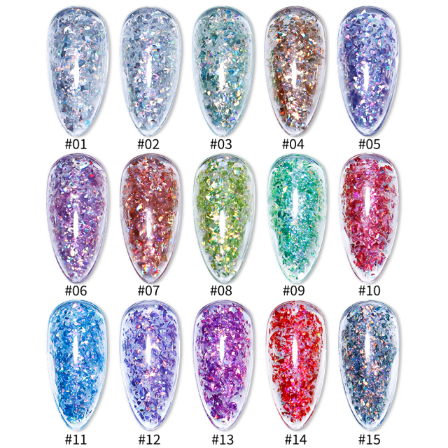 shinny colorful glitter gel