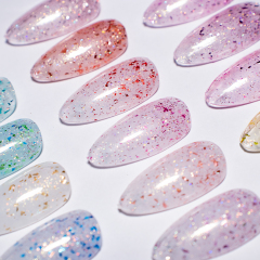 Rainbow glitter base gel