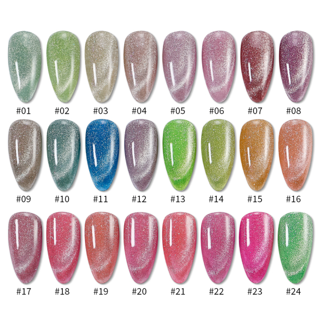 Spring and Summer ice crystal cat eye gel