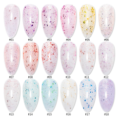 Rainbow glitter base gel