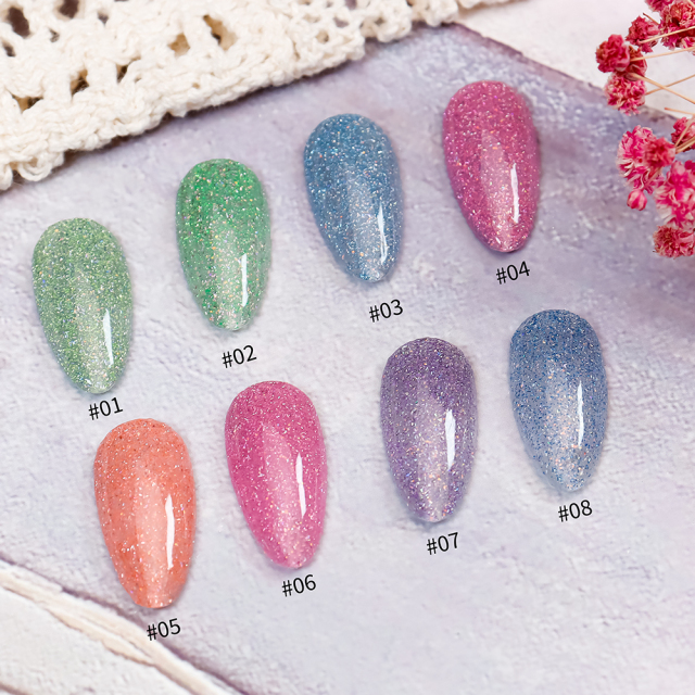 luminous macaron glitter gel