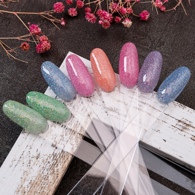 luminous macaron glitter gel