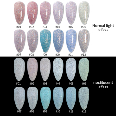 luminous glitter gel