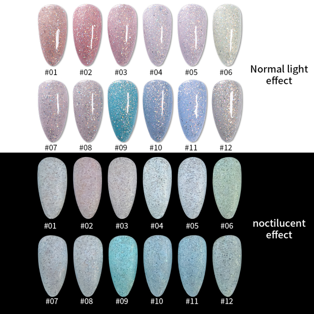 luminous glitter gel