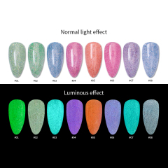 luminous macaron glitter gel
