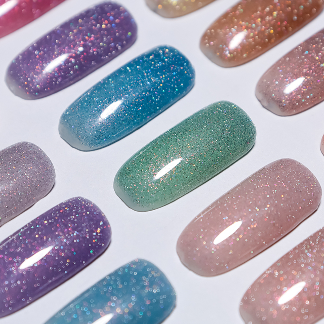 rainbow shiny disco gel