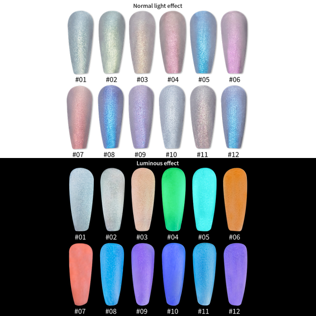 shiny luminous chamelon gel