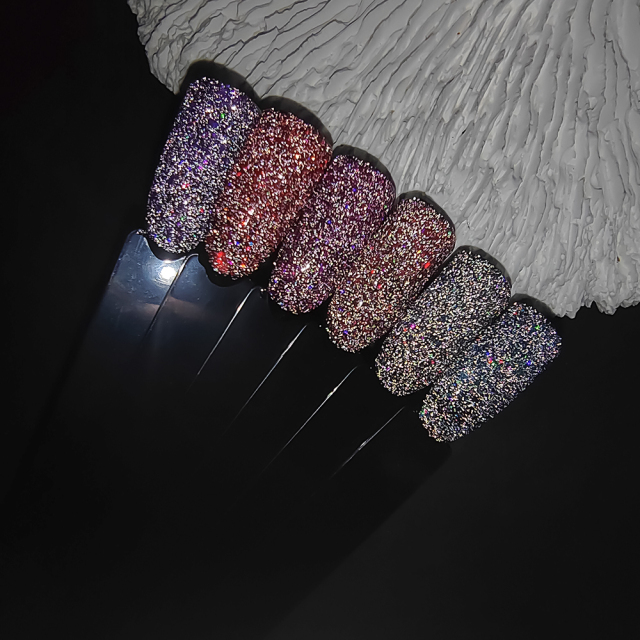 disco rainbow glitter gel