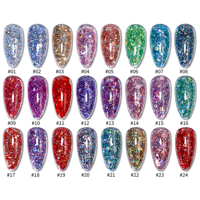 Rainbow glitter gel