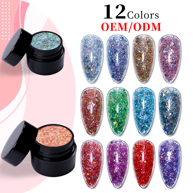 Laser glitter gel