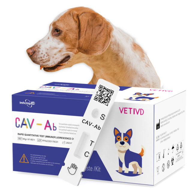 Test Rapidi CAV-Ab (FIA) | Test quantitativo rapido degli anticorpi dell'adenovirus canino (CAV-Ab) | VETIVD™ CAV-Ab 10 minuti per ottenere i risultati