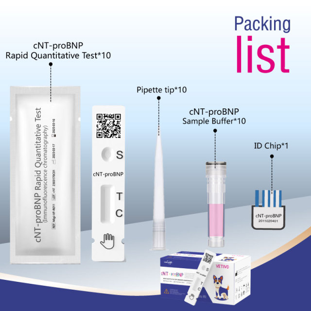 cNT-proBNP Canine Rapid Tests(FIA) | Canine N-Terminal Pro-Brain Natriuretic Peptide (cNT-proBNP) Rapid Quantitative Test | VETIVD™ cNT-proBNP 15 minutes to detect results