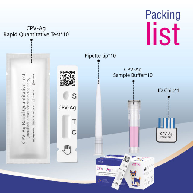 CPV-Ag Canine Rapid Tests(FIA) | Canine Parvovirus Antigen（CPV-Ag）Rapid Quantitative Test | VETIVD™CPV-Ag 10 minutes to detect results