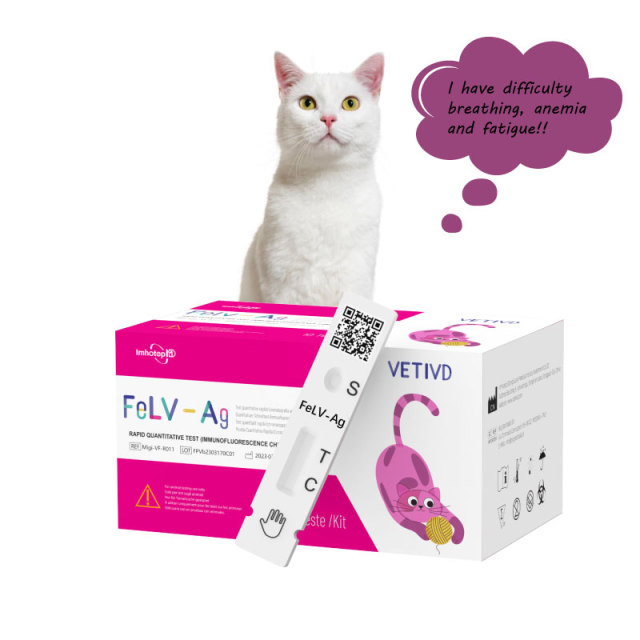 FeLV-Ag Feline Rapid Tests(FIA) | Feline Leukemia Virus Antigen（FeLV-Ag）Rapid Quantitative Test | VETIVD™ FeLV-Ag 10 minutes to detect results