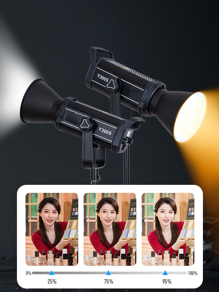 D-Pro  Y300S 300W  Video Lighting Dimmable Bi-colour Led Panel Video Light COB video Light with Remote controller