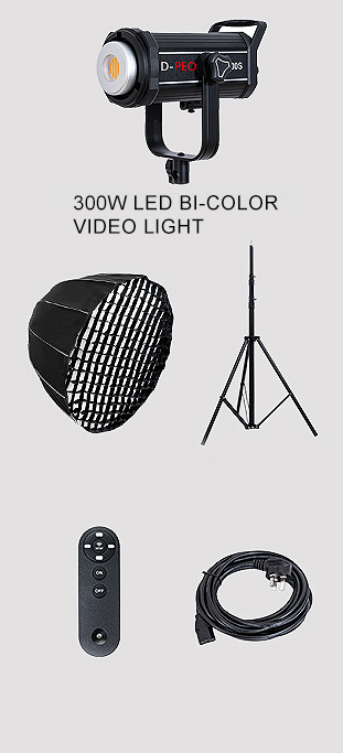 D-Pro  Y300S 300W  Video Lighting Dimmable Bi-colour Led Panel Video Light COB video Light with Remote controller