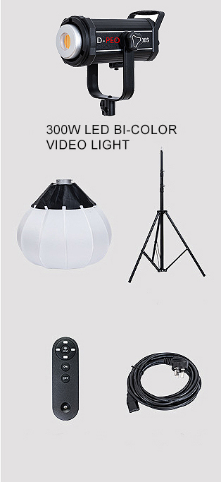 D-Pro  Y300S 300W  Video Lighting Dimmable Bi-colour Led Panel Video Light COB video Light with Remote controller