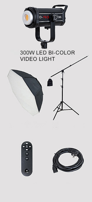 D-Pro  Y300S 300W  Video Lighting Dimmable Bi-colour Led Panel Video Light COB video Light with Remote controller