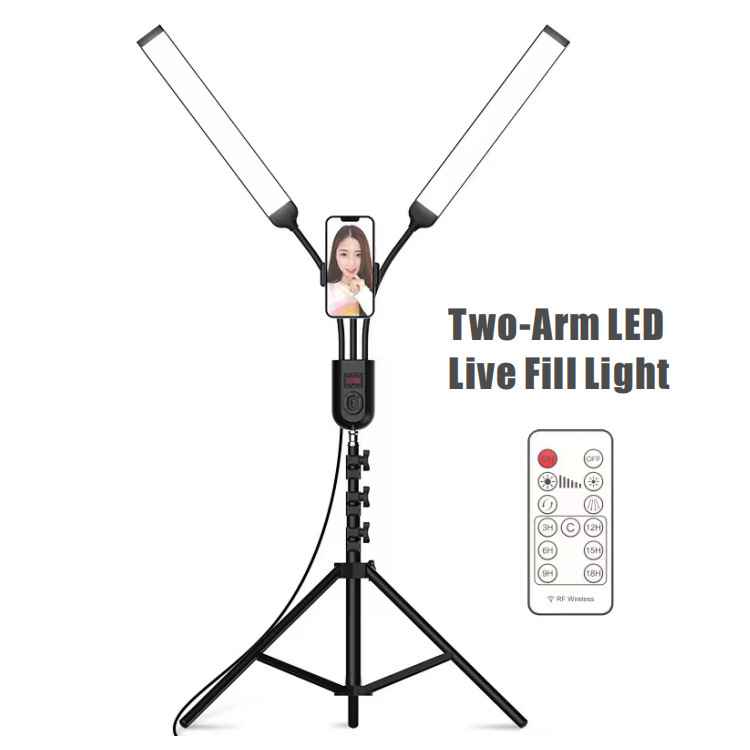 INSCINEVATIVE SUNFLOWER  Foldable six-arm live broadcast light fill light internet celebrity selfie beauty light LED photography lamp mobile phone live broadcast stand