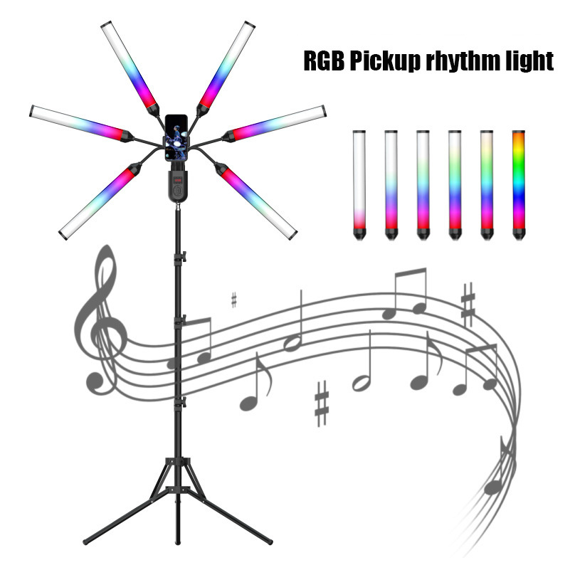 INSCINEVATIVE SUNFLOWER-RGB Six-arm live broadcast light RGB stick light mobile phone live broadcast fill light atmosphere light selfie beauty light photography light lighting