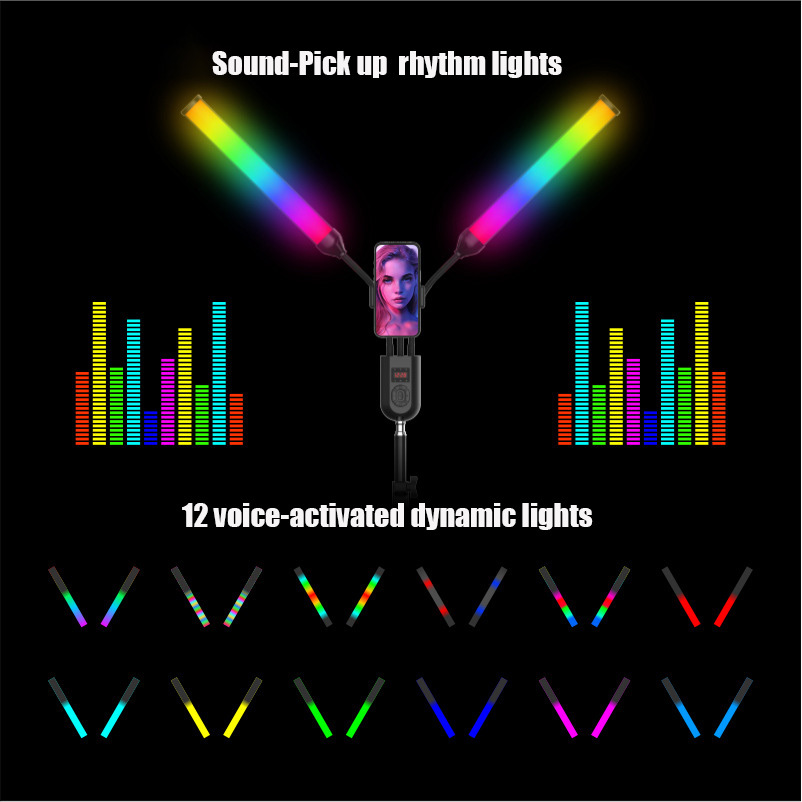 INSCINEVATIVE SUNFLOWER-RGB Six-arm live broadcast light RGB stick light mobile phone live broadcast fill light atmosphere light selfie beauty light photography light lighting