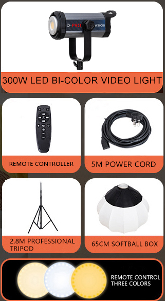 D-PRO W300Bi  300W dual color temperature photography light anchor live broadcast fill light indoor portrait photography lighting light