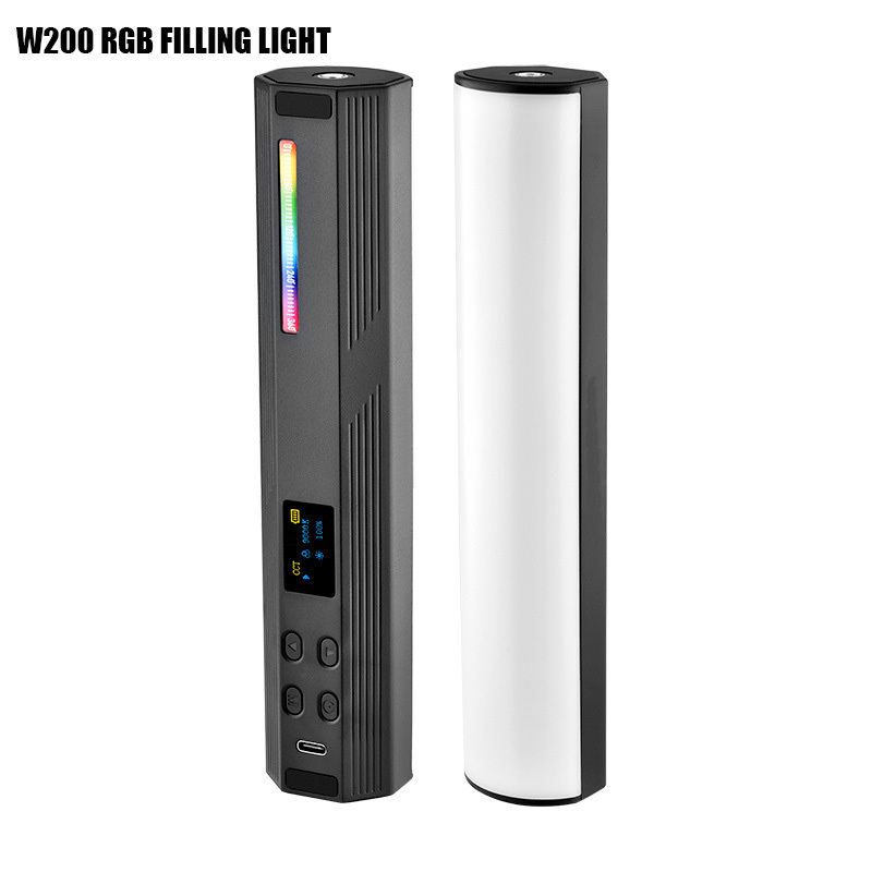 W200 RGB200W portable live fill light stick soft light color temperature camera shooting photography LED environment atmosphere light