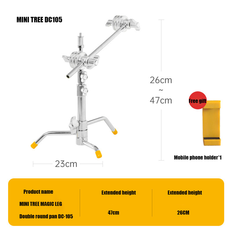 MINI TREE Mini C-Stand Magic Leg Desktop Light Stand Tripod Small Mobile Phone Stand