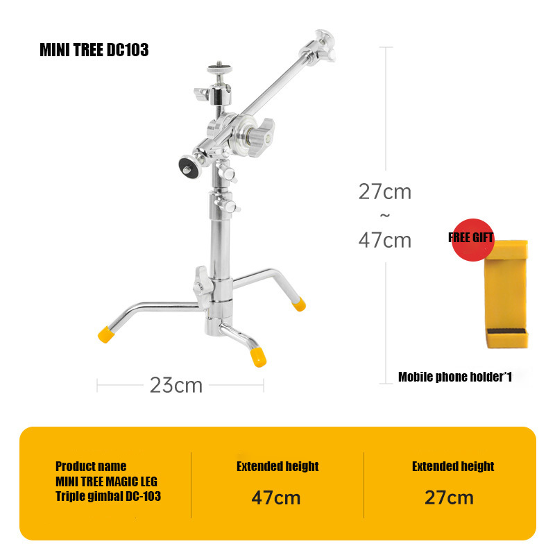 MINI TREE Mini C-Stand Magic Leg Desktop Light Stand Tripod Small Mobile Phone Stand