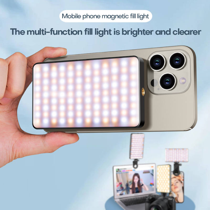 M19 2500-9000k Magnetic fill light LED video conference mobile phone fill light camera photo live photography pocket light