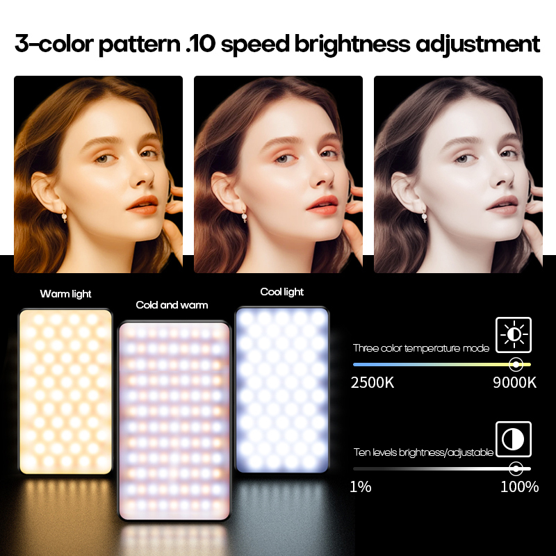 M19 2500-9000k Magnetic fill light LED video conference mobile phone fill light camera photo live photography pocket light