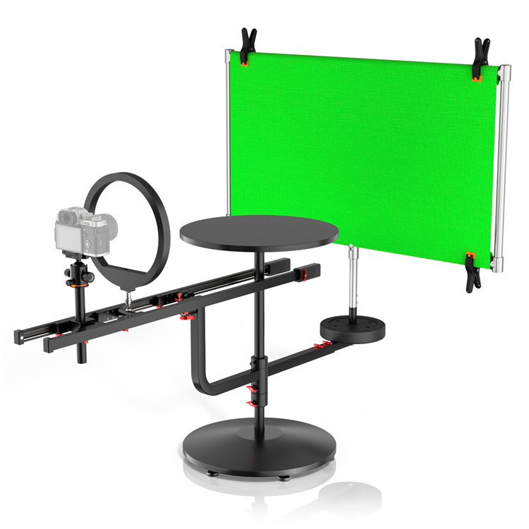 SMOOTH-360X Panoramic shooting platform metal 360 degree rotating shooting platform mobile phone camera product video surround shooting platform for merchandise, jewelry, and product display