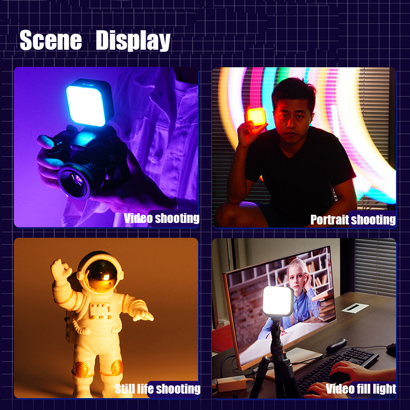 MINI TOFU  Camera Shooting LED Fill Light Live Mini D02 Fill Light Portable Pocket RGB Fill Light