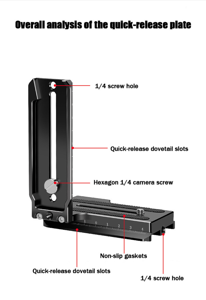 INSCINEVATIVE 9527 L-shaped quick-release plate base for horizontal and vertical shooting for Zhiyun WEEBILL S SLR DJI RS2 RSC2 RS3 RS3PRO Gimbal