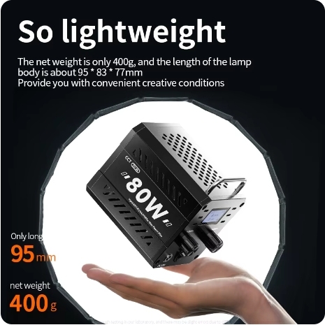 ZU-80  80W handheld outdoor light COB high-power fill light photography light professional video shooting stage lighting live Video light