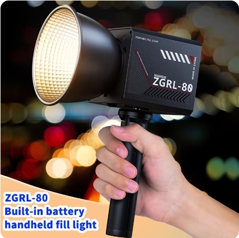 ZGRL-80  60W COB handheld bi-color built-in battery video filling light  for Live broadcast room, photographying video