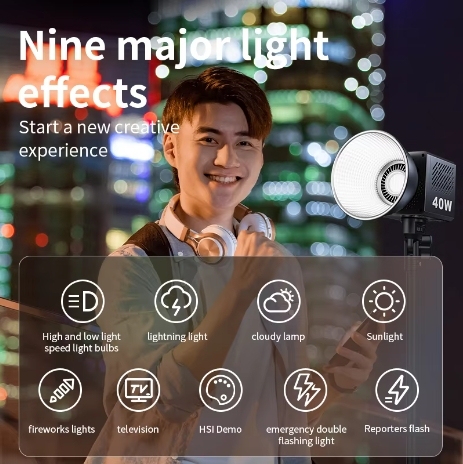 M60 Handle Photo Studio Light COB Bi-Color CCT 2500-8500K CRI≥95 TLCI≥97 With diffuser LED Video Lights Vlog Shoot Fill Lighting