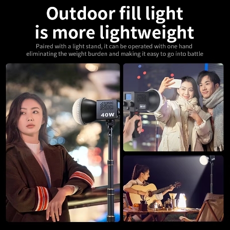 M60 Handle Photo Studio Light COB Bi-Color CCT 2500-8500K CRI≥95 TLCI≥97 With diffuser LED Video Lights Vlog Shoot Fill Lighting