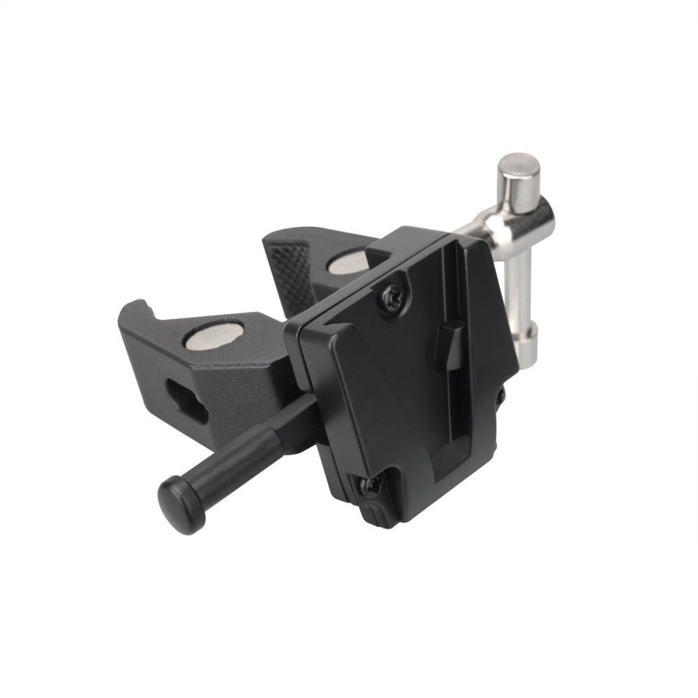V-shaped buckle plate with crab claw clip V-shaped battery hanging plate Light stand tripod round tube fixed strong clamp for photography studio, live studio film production
