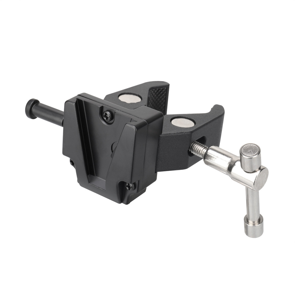 V-shaped buckle plate with crab claw clip V-shaped battery hanging plate Light stand tripod round tube fixed strong clamp for photography studio, live studio film production