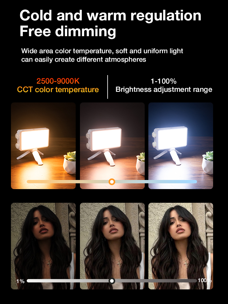 SR- U40 40W LED Triple color Portable camera light, 14000LUX CRI 95+ 2500-9000K  LED Panel DSLR Photography Lighting, Lighting Setup for photography, Youtube and more
